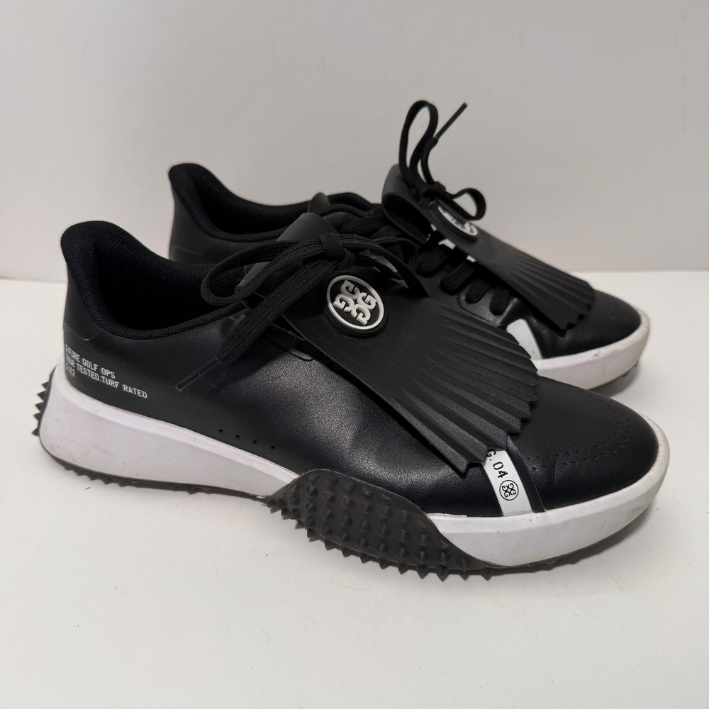 G/FORE Womens G.112 Kiltie Golf Shoes 9 Black Excellent Fringe Onyx G4LF23EF53